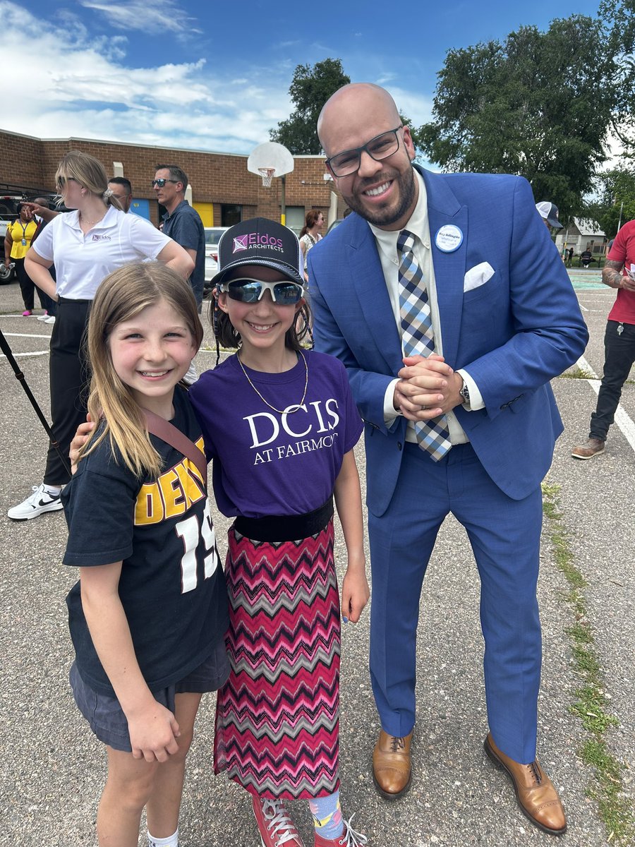 DrAlexMarrero's tweet photo. Students at DCIS Fairmont want ALL of their peers to enjoy the playground. Due to their leadership & advocacy, DPS is building our first #ADAaccessible playground! Unbelievably proud of these students & grateful to #Denver voters for passing the 2020 bond to fund this project. https://t.co/OO1bxunkzS