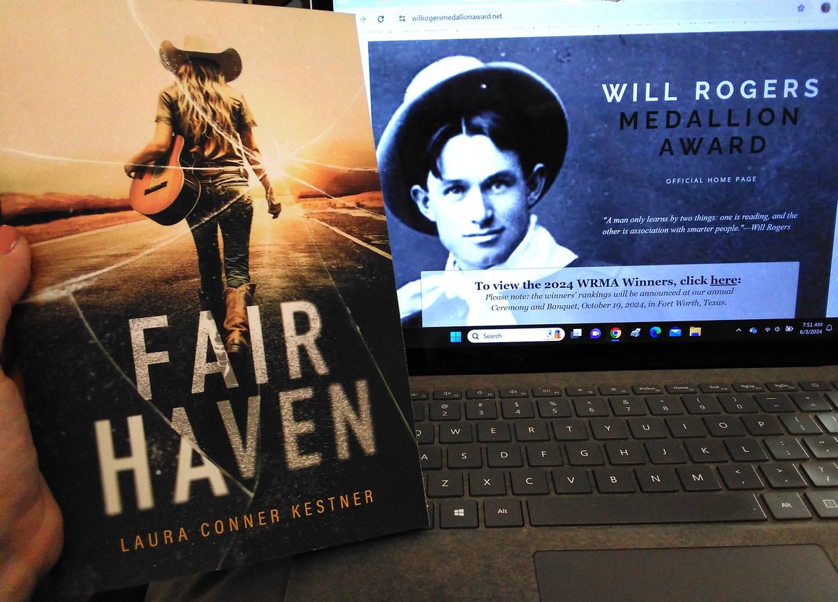 LauraConnerKest's tweet photo. Thrilled to see my name on the list of winners for the 2024 Will Rogers Medallion Awards (recognizing excellence in Western literature and media). Grateful to God for allowing me to create, write and share these stories, and grateful to all who read them. #christianfiction https://t.co/CPxMGwKh7t