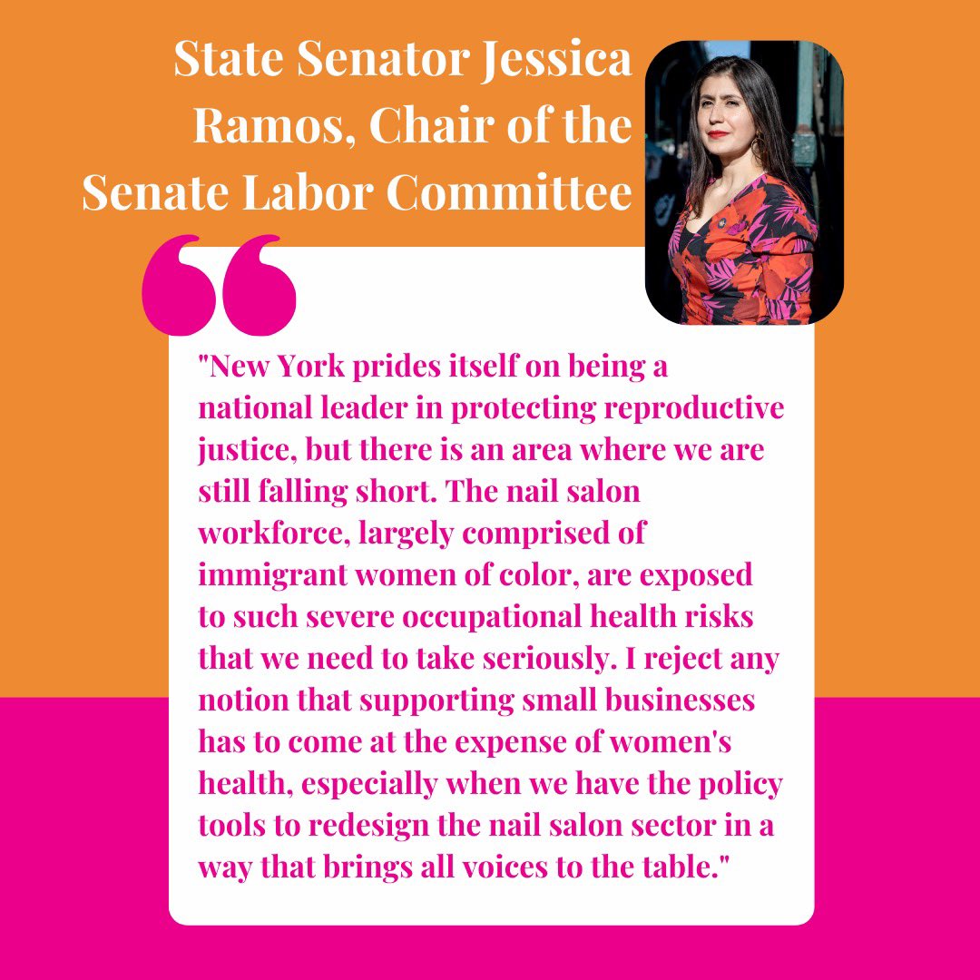 Thank you <a href="/NYSenatorRamos/">NY Senator Jessica Ramos</a> for your advocacy around the Nail Salon Minimum Standards Council Act. Let’s get it passed this year!