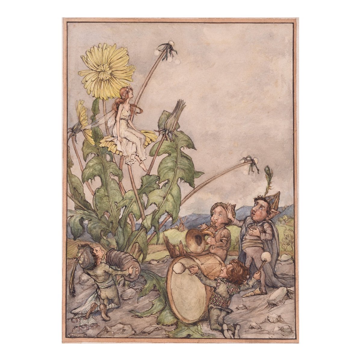 HallsFineArt's tweet photo. Photographer’s pick:
 
📸Margaret Rice Oxley (1887-1965) 
The Dandelion Fairy, being serenaded by four Elf musicians
Est: £400-£600
 
‘I adore this watercolour, it takes me back to wonderful memories of playing make-believe as a child’.
 
👉🏻https://t.co/ZIywOBEWwu
 
#art #auction https://t.co/CrkOKXidxT