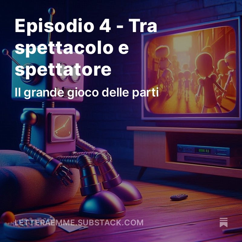 "Soggetti che espongono la loro vita possono diventare attori, in un palcoscenico in cui la standing ovation finale viene dedicata tutta alla performance individuale."
Questo e molto altro nell'ultimo numero di LetteraEmme, che puoi leggere qui: letteraemme.substack.com/p/episodio-4-t…