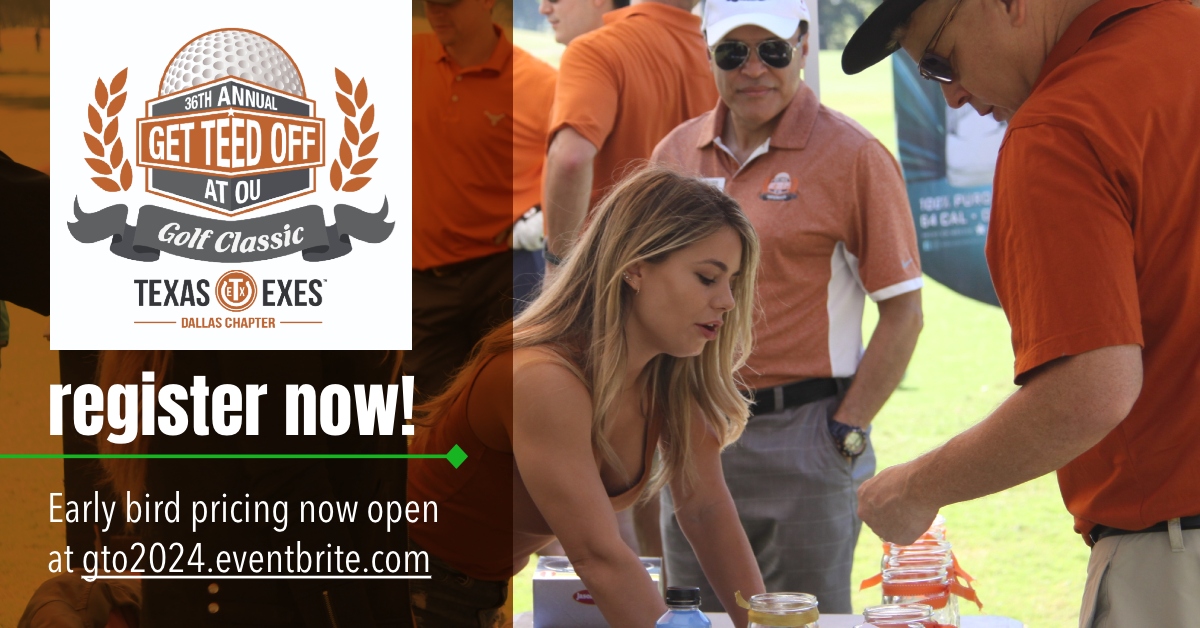 🏌️Registration is now open: Get Teed Off at OU Golf Classic! - mailchi.mp/dallastexasexe…

#hookemdtx #hookemhorns #golfdallas #texasfootball #dallasgolf #utaustin #dte98 #hookem #redrivershowdown #texasou #texasexes #texasex #texasouweekend2024 #texasouweekend
