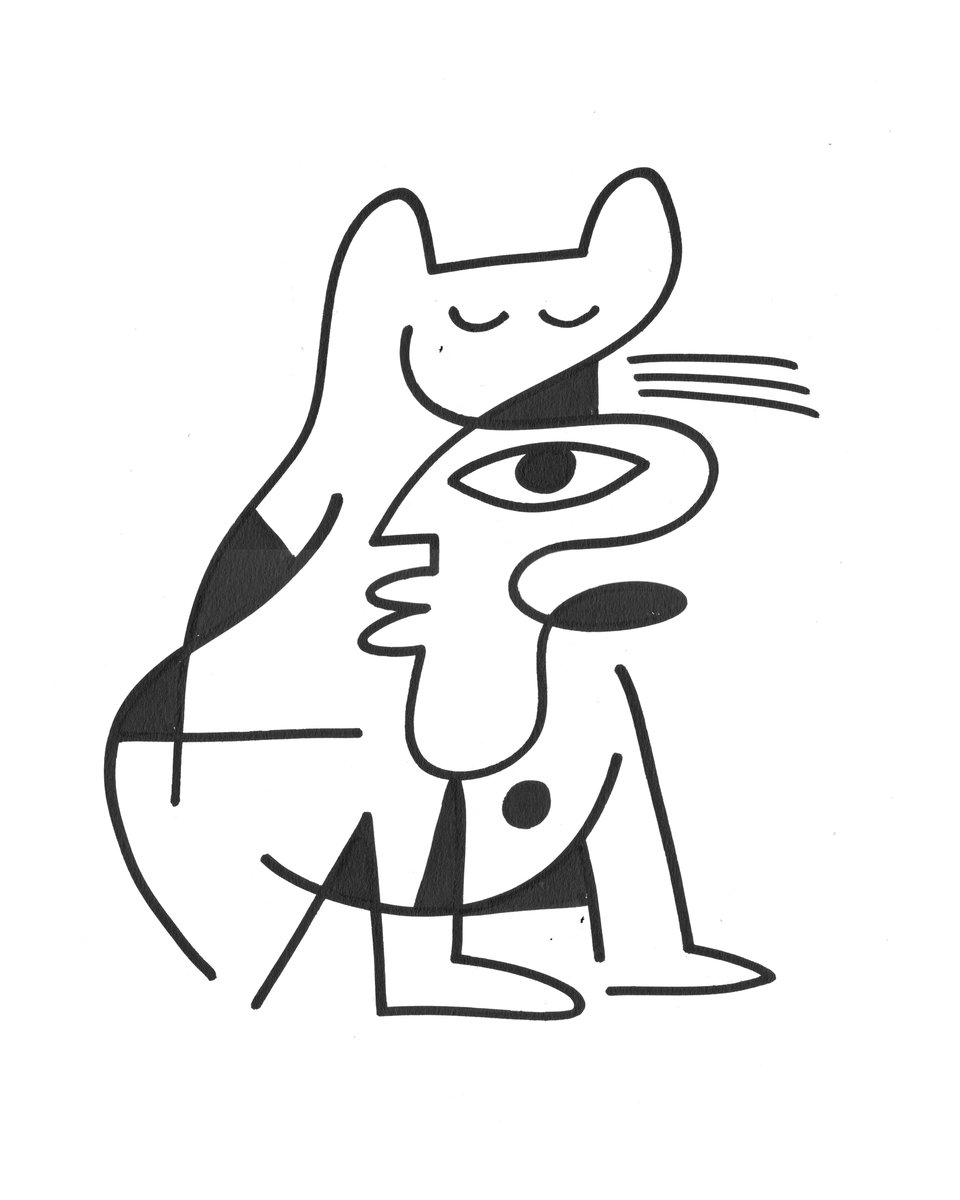 original cat drawing to start your week off right 🖤