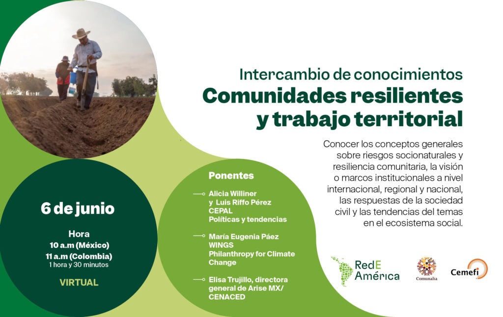 🌱 <a href="/RedEAmerica/">RedEAmérica</a>, <a href="/Comunalia/">Comunalia</a> y #Cemefi te invitamos a un diálogo virtual en el que reflexionaremos sobre la reducción de riesgos ante desastres, y la adaptación al #CambioClimático en los procesos de desarrollo local.
🗓️ 6 de junio ⏰ 10:00h
📝 Regístrate bit.ly/dialogo-comuni…