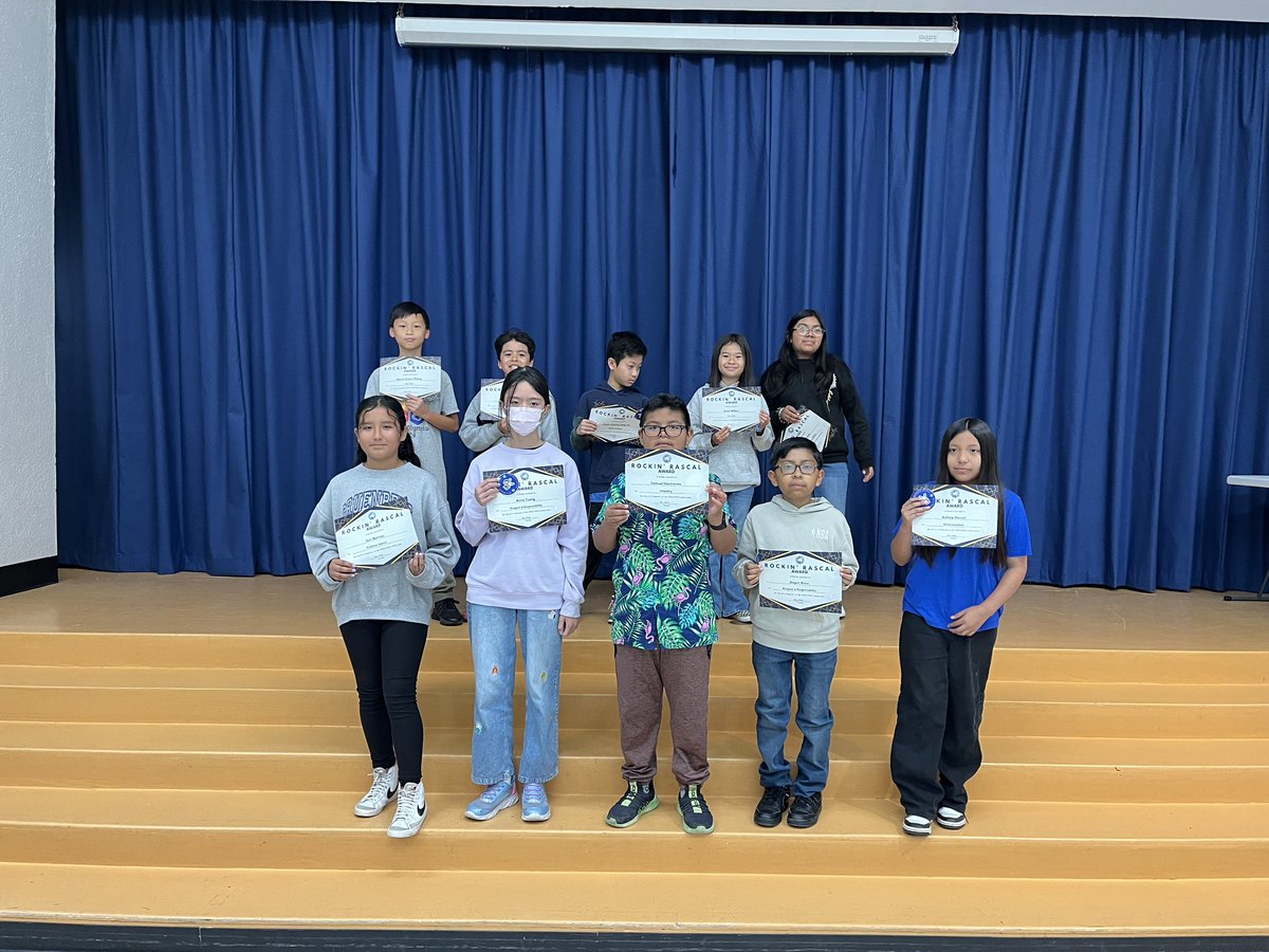 Congrats to these 5th grade Rockin’ Rascals! They show Rascal PRIDE every day!