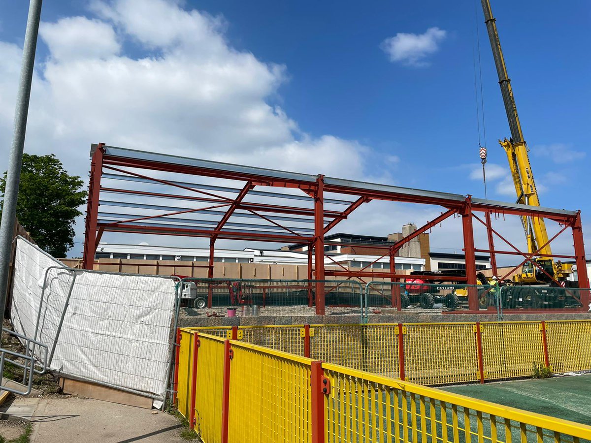 PCABlackpool's tweet photo. What a difference a week makes! We couldn’t wait to see pupils and staff reactions this morning, as they saw the progress on our new sport hall build. The excitement was buzzing as they all encouraged each other to have a look! @PCAprimary @PCAsecondary @PCAOracle @SeaViewTrust https://t.co/PNzb1fuGwi