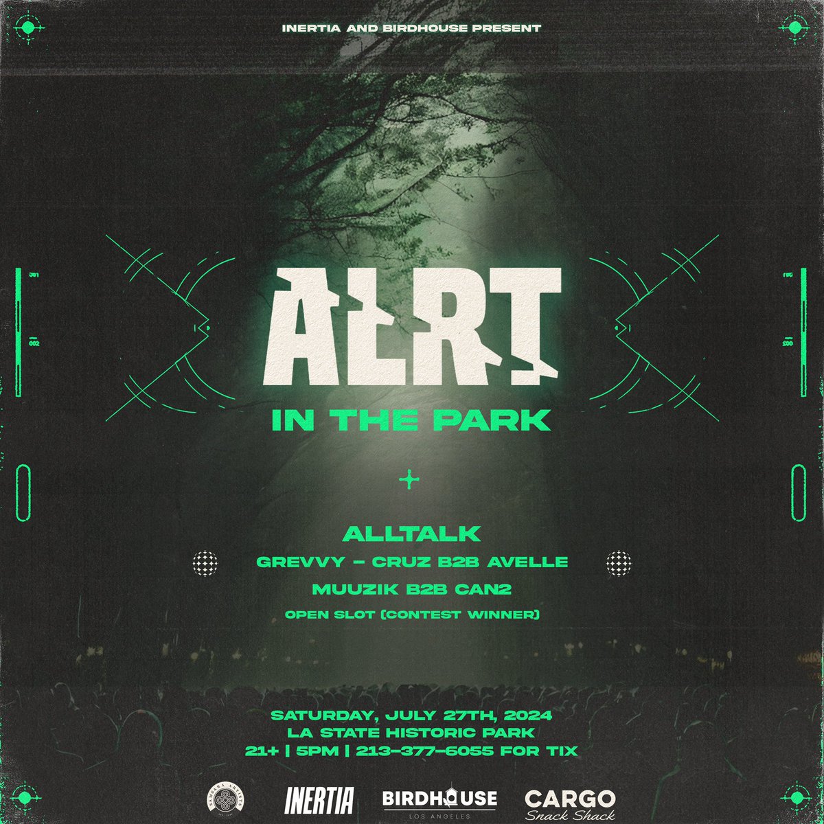 ALRTMUSIC's tweet photo. ALRT IN THE PARK 🚨 Los Angeles I’m beyond excited to announce one of my biggest shows to date! 🙌🏼 Join me July 27th at LA Historic Park 🫡 https://t.co/tDOSouiNgg