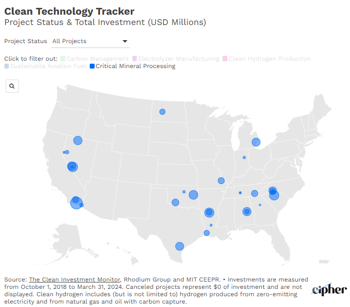 AmyAHarder's tweet photo. NEW! We just updated our @CipherClimate Cleantech Tracker to include critical minerals, &amp; @amenasaiyid traveled to a proposed lithium site in North Carolina to tell the story of the dominance of "white gold." https://t.co/n7Zyf5pgz2 https://t.co/dkJriwj6lk
