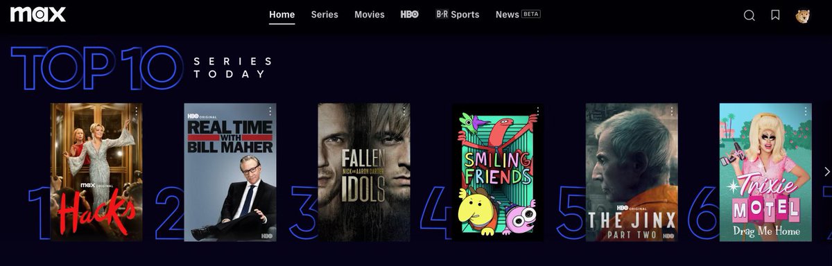 top 6 on <a href="/StreamOnMax/">Actually HBO Max</a> ! <a href="/DVDSLVR/">David Silver</a>