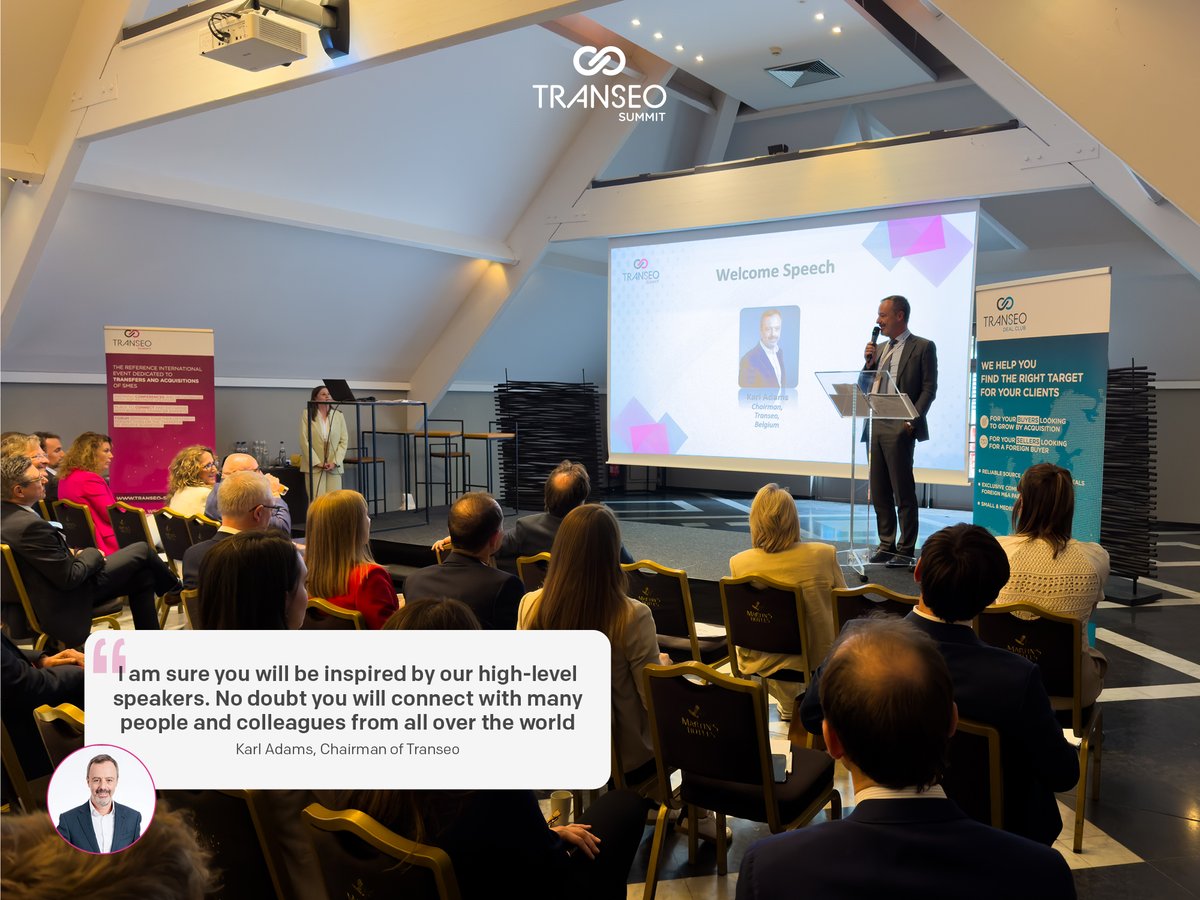 💬 "I am sure you will be inspired by our high-level speakers. No doubt you will connect with many people and colleagues from all over the world"
#Transeo Chairman Karl Adams officially kicks off the Transeo Summer Summit 2024. Buckle up for 2 days dedicated to #businesstransfer