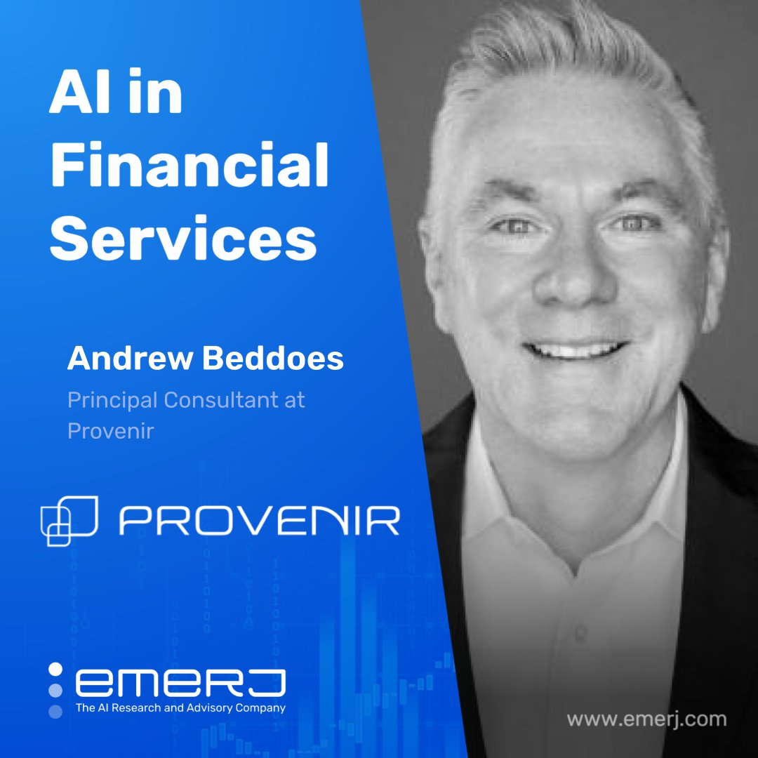 Emerj's tweet photo. Andrew Beddoes from @ProvenirGlobal joins today’s ‘#AIinFinancialServices’ podcast to discuss how data and generative AI enhance insights into consumer behavior, improve relationships, and create reliable revenue streams:

https://t.co/h3K1xCW2Sa 

#AI #DataAnalytics https://t.co/Gxck1QfsPG