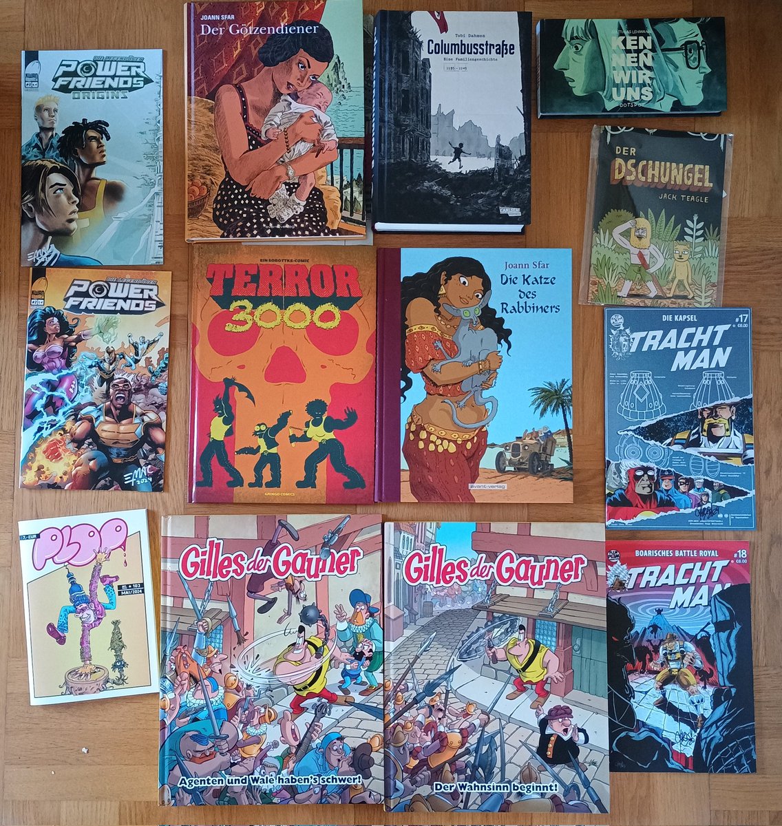 Ausbeute vom #cse24, nur Die Katze des Rabbiners und Gilles 1 hatte ich schon vorher.