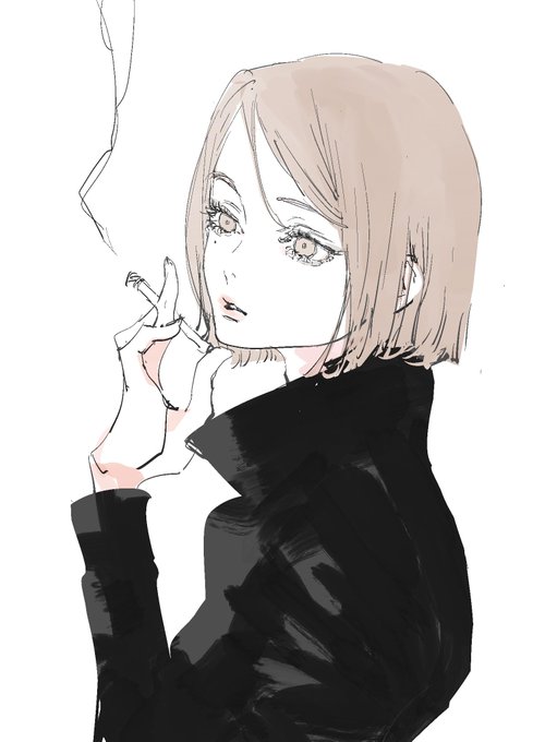 「short hair smoking」 illustration images(Latest)