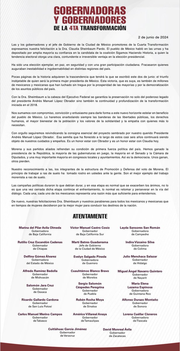 rochamoya_'s tweet photo. Vivimos una jornada electoral democrática e histórica. Las tendencias nos muestran que el pueblo de México y Sinaloa, desea continuar el proceso de transformación. Seguiremos trabajando, juntas y juntos, para consolidar un Estado de Bienestar para las familias. 

Seguiremos haciendo historia.