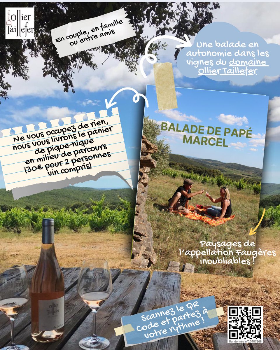 Vous en avez rêvé, nous l’avons fait 😁🍷🍇🍃Réservation : ollier.taillefer@orange.fr #baladepapémarcel #faugeresgrandsvinsdenature #olliertaillefer #piquenique #randonnée #occitanie #vinifilles #vacanceszen #été2024 #aocdulanguedoc #oenotourisme