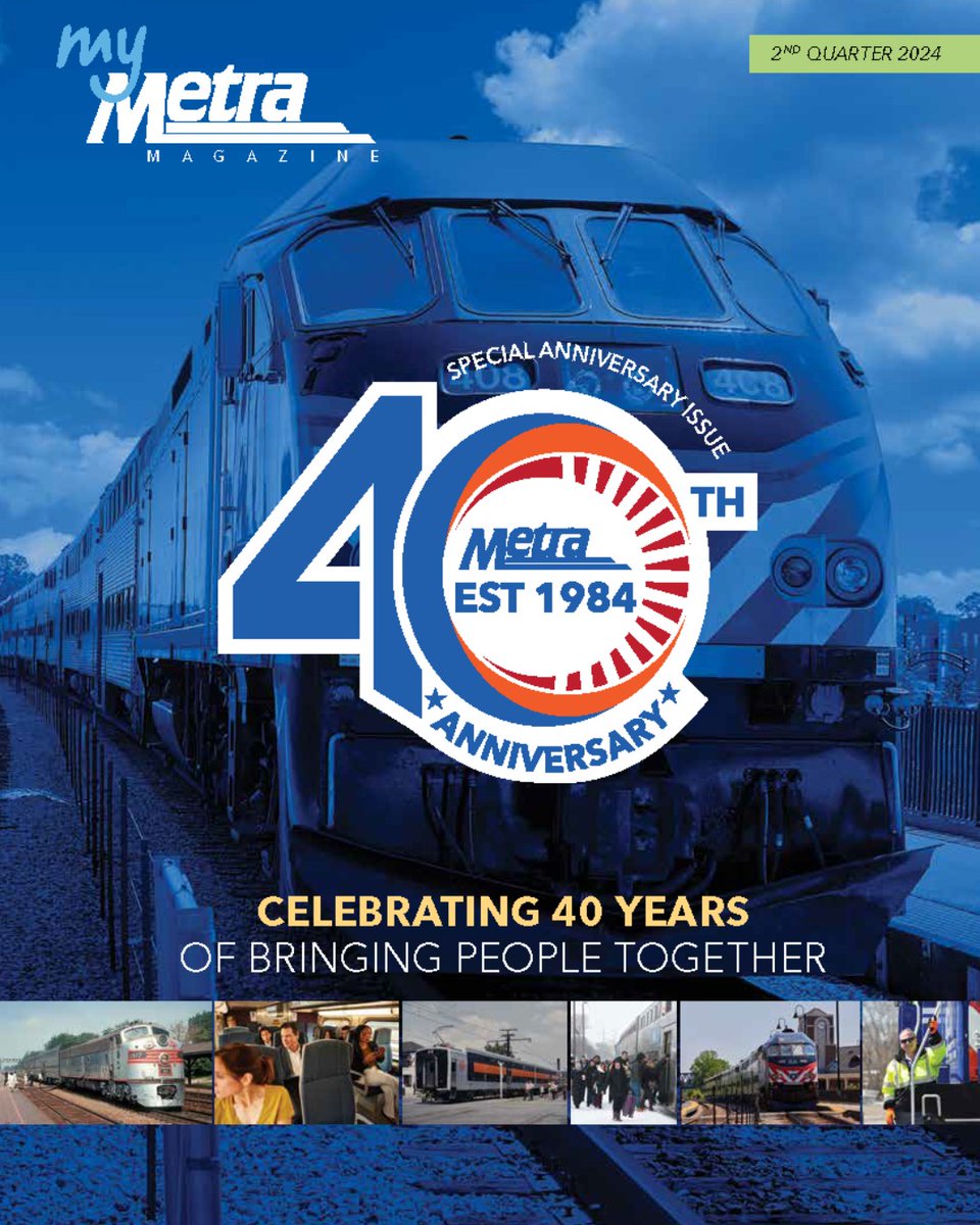 Metra's tweet photo. In 1984, the Commuter Rail Service Board met for the first time. From there, history makes its mark. This year, we celebrate 40 years of bringing people together and serving the communities we love. Hop aboard and see how Metra came together: https://t.co/iRm90HkH9o https://t.co/X5F92gGuw8