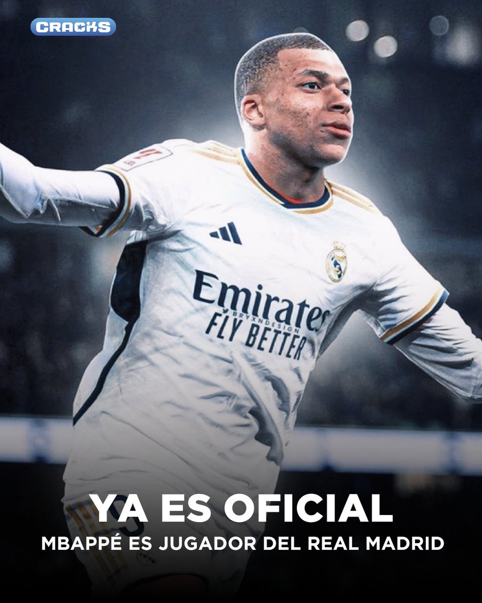 cracks_oficial's tweet photo. 🚨 ¡𝐂𝐎𝐌𝐔𝐍𝐈𝐂𝐀𝐃𝐎! 🚨

ES OFICIAL. El Real Madrid anunció el fichaje de Kylian Mbappé.

¡SE TERMINÓ LA NOVELA! 🐢 https://t.co/1B6mBCSD2C