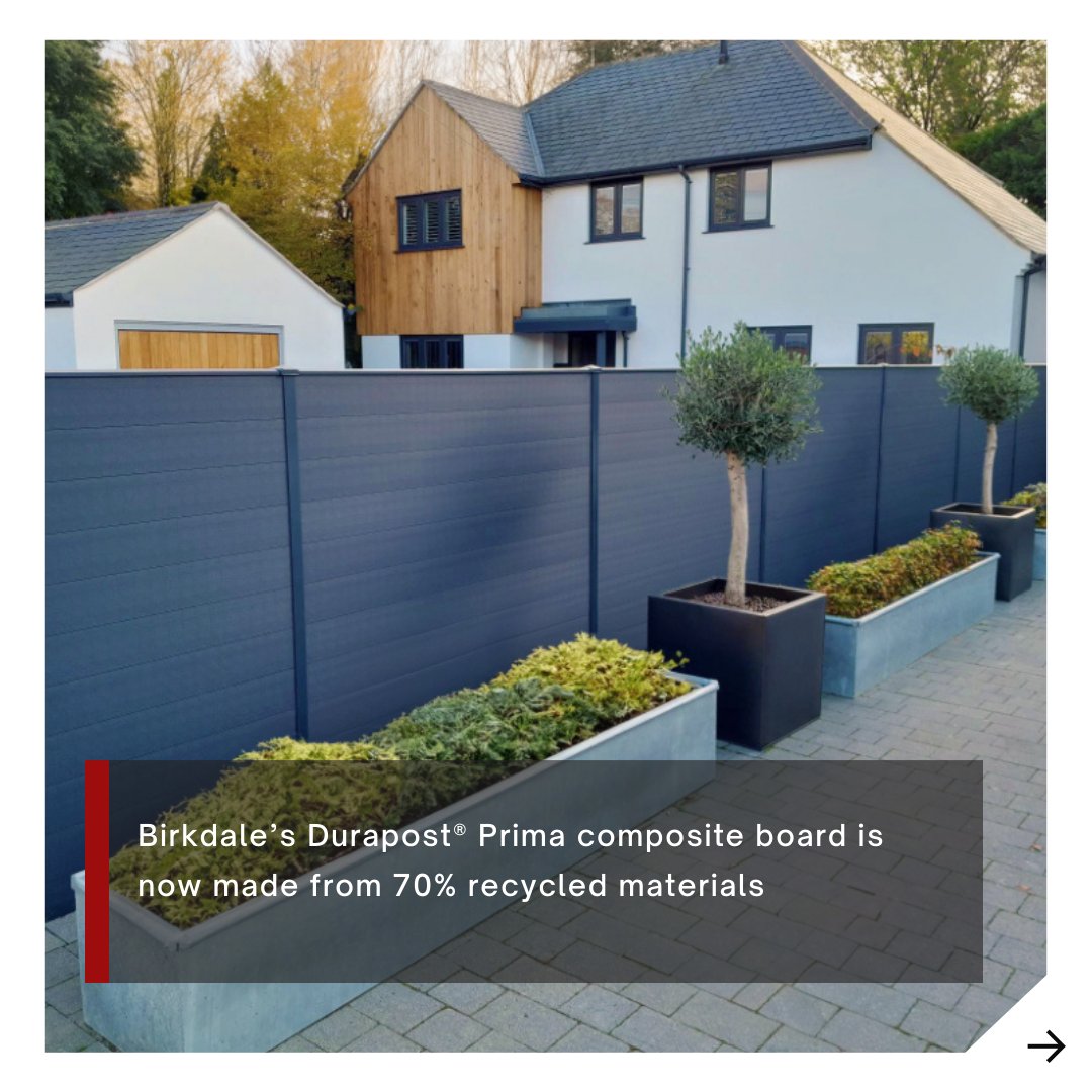 Birkdale’s DuraPost® Prima Composite Board, made from 70% recycled materials, offers sustainable, easy-to-install fencing with enhanced durability.

Read more - architectsdatafile.co.uk/news/birkdales…

#SustainableFencing #EcoFriendly #Construction #UKManufacturing #ADF #ArchitectsDatafile
