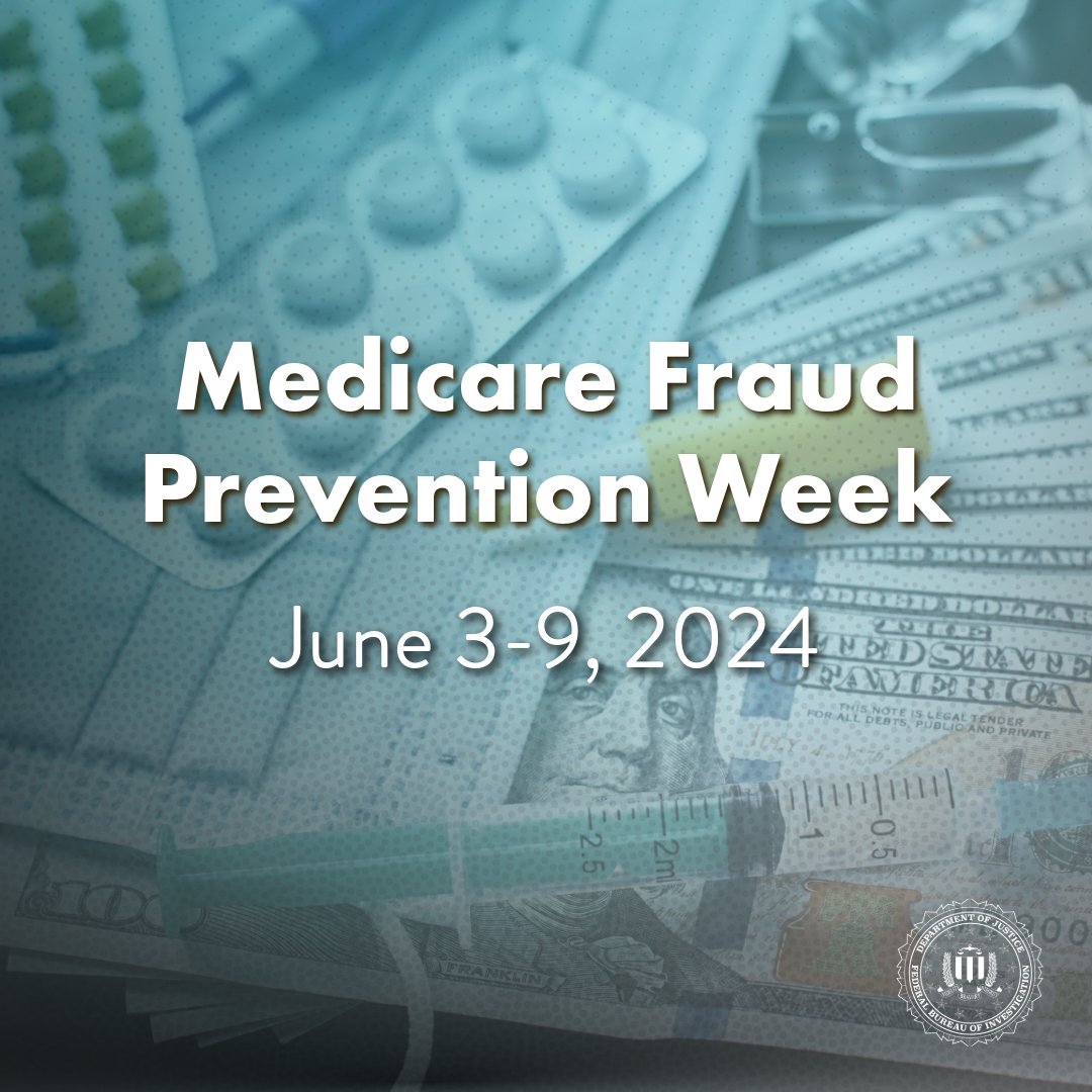 This Medicare Fraud Prevention Week, the #FBI encourages you to learn about healthcare fraud. Read about the different forms it can take, red flags to watch out for, ways to protect yourself, and how to report suspected fraud at go.usa.gov/xJWgB. #MFPW
