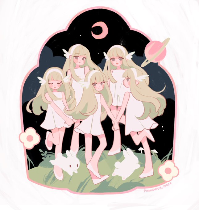 「blonde hair white flower」 illustration images(Latest)