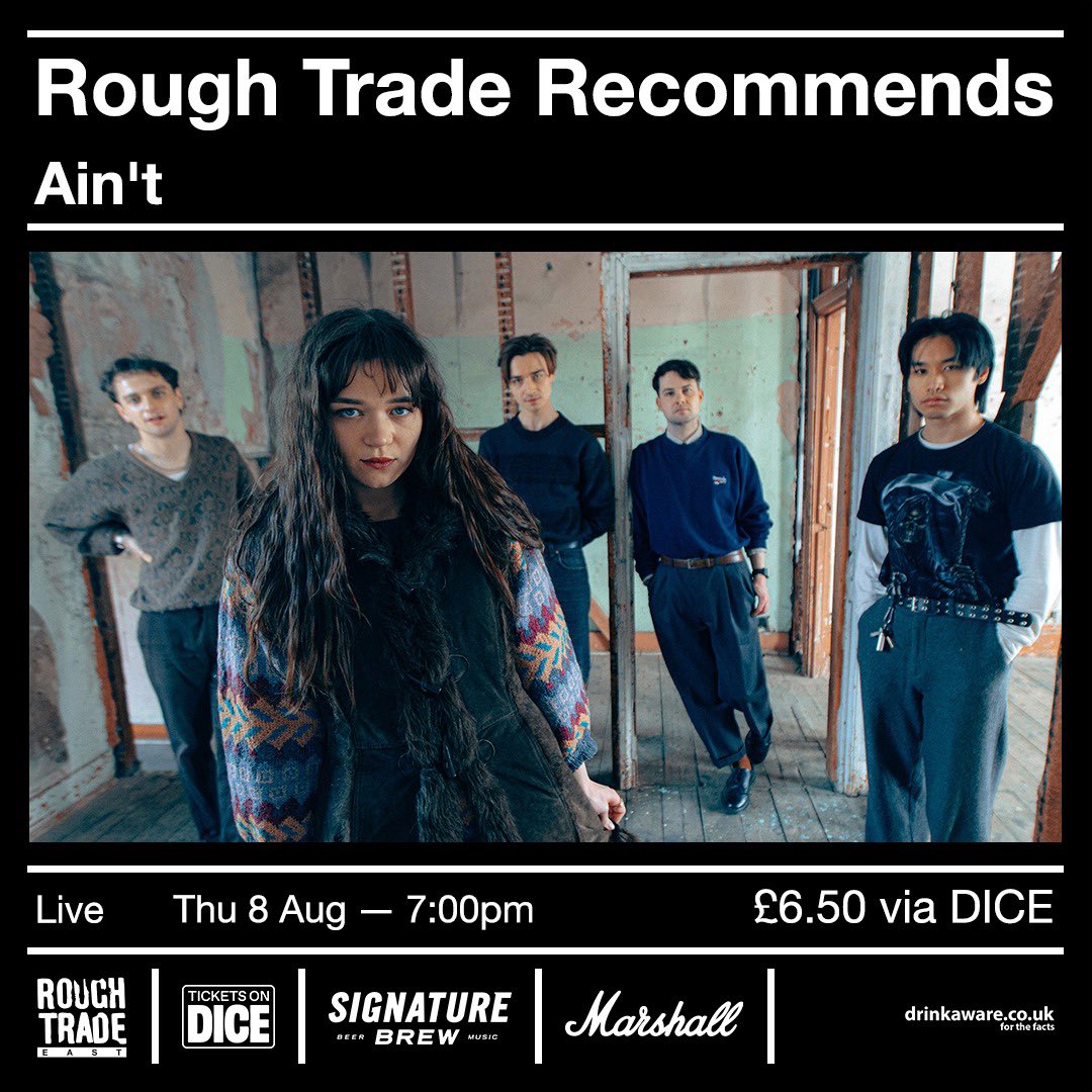 Ain't (@aintband_) on Twitter photo 8th of August 2024 - mark your calendars and join us to celebrate the release of our 7” double single!
Many thanks to <a href="/roughtrade/">Rough Trade</a> for having us as part of your RT Recommends show with <a href="/victorylapmusic/">Victory Lap</a>
See y’all there! 8th of August 2024 - mark your calendars and join us to celebrate the release of our 7” double single!
Many thanks to <a href="/roughtrade/">Rough Trade</a> for having us as part of your RT Recommends show with <a href="/victorylapmusic/">Victory Lap</a>
See y’all there!