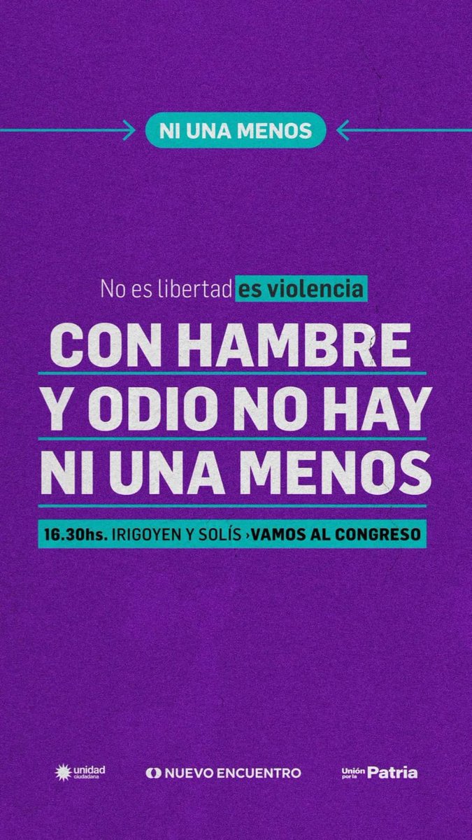 Comuna9NE's tweet photo. 3J~ #NiUnaMenos
Con hambre y odio no hay NI UNA MENOS_💜
La Ley Bases y el DNU se tienen que caer
Por nuestra Patria y por el  futuro. #3J
Hoy vamos al Congreso https://t.co/3r5adoinNF