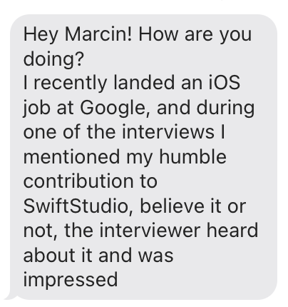 krzyzanowskim's tweet image. Swift Studio is a career enabler. accept that!
/congratulations to the anonymous reporter to get a job!