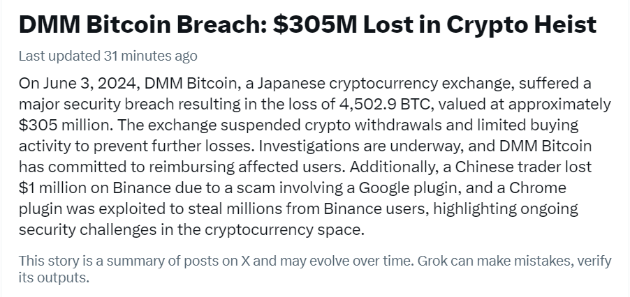bluestats_one's tweet photo. Even @grok AI knows CEXs are "Dumpster fire" 

Our leading DEX is #AtomicDex by Komodo, #AtomicWallet by Changelly and Synthetic Chain @Synthetic_chain is Electrum based wallet, no hot wallet risk for trading & exchange.

Let's make #crypto SAFU again eh ..

#crypto #cryptocurrency #cryptocurrencies #Bitcoin