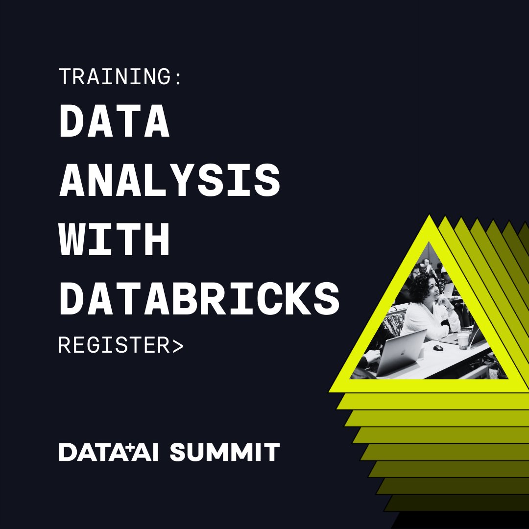 Data_AI_Summit's tweet image. Ready to get a new certification during #DataAISummit? 🤓

The Data Analyst Track will show you how to: 
✔️ Import data in #DatabricksSQL as tables and views
✔️ Query data in #DatabricksSQL
✔️ Create visualizations, dashboards, and more!

Register today 👉 bit.ly/4byoxVb