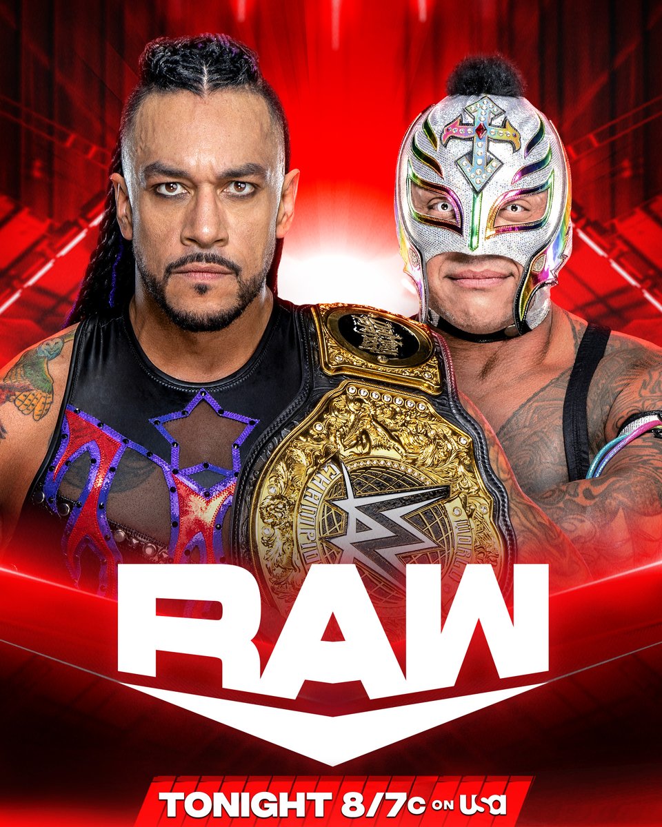 World Heavyweight Champion @ArcherOfInfamy goes one-on-one with WWE Hall of Famer @reymysterio TONIGHT on #WWERaw! 📺 8/7c on @USANetwork