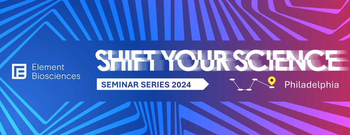 Register now for the <a href="/ElemBio/">Element Biosciences</a> Roadshow Seminar Series! 

Time Tuesday, June 11th 
11:00am – 1:30pm

University of Pennsylvania - Biomedical Research Building (BRB) 
14th floor Conference Room 
421 Curie Blvd, Philadelphia, PA 19104

go.elementbiosciences.com/2024Roadshowph…

#ngs #sequencing
