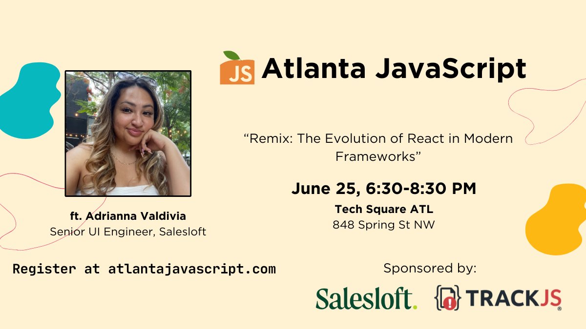 Atlanta JavaScript (@atljavascript) on Twitter photo 🔥 We're heating things up with TWO great events in June!
First up is on June 11 at <a href="/FanDuel/">FanDuel</a> with a lineup of lightning talks to kick off <a href="/RenderATL/">RenderATL 2026 | August 12 & 13, 2026</a> week ⚡️
Then on June 25 we have <a href="/driannavaldivia/">AV 🦋</a> at <a href="/TechSqATL/">Tech Square ATL</a> with a dive into <a href="/remix_run/">Remix 💿</a> 👏
RSVP at atlantajavascript.com! 🔥 We're heating things up with TWO great events in June!
First up is on June 11 at <a href="/FanDuel/">FanDuel</a> with a lineup of lightning talks to kick off <a href="/RenderATL/">RenderATL 2026 | August 12 & 13, 2026</a> week ⚡️
Then on June 25 we have <a href="/driannavaldivia/">AV 🦋</a> at <a href="/TechSqATL/">Tech Square ATL</a> with a dive into <a href="/remix_run/">Remix 💿</a> 👏
RSVP at atlantajavascript.com!
