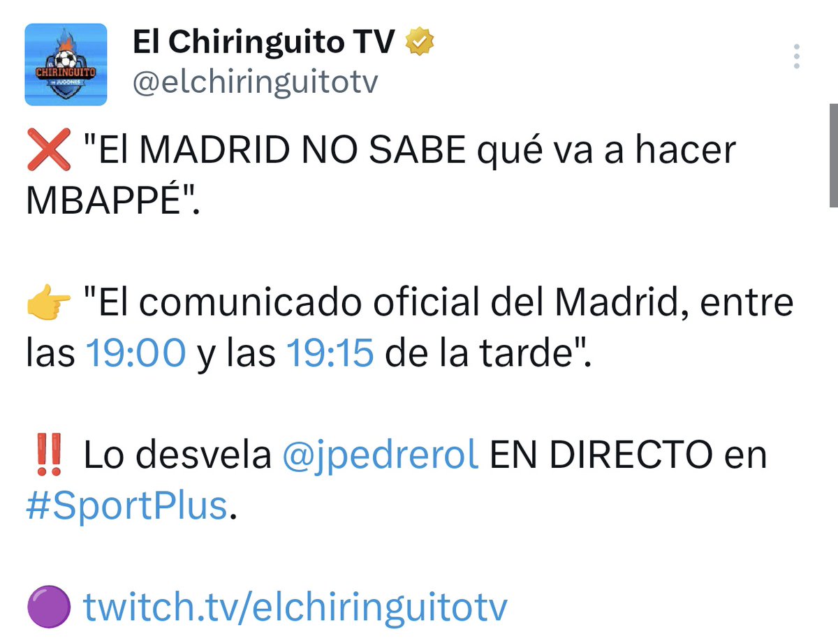 Torren__'s tweet photo. No no no que hasta el día que se va a hacer oficial lo de Mbappé no dan ni una, primero han puesto a las 19:00, luego de 19:00 a 19:15 y ahora ya van por las 19:30 horas jajajajajajajajajajajajajajajajajajajajajajjqajajjqjajqjajaajqjqjjqqjqjjakajajajajajajajaja jajakakjajajajajja https://t.co/wIIy5OSE9y
