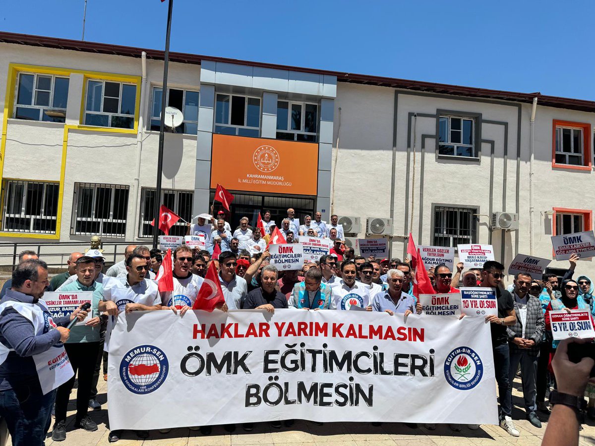 Öğretmenlik Meslek Kanunu içerisinde yer almayan;

☑️ Şube Müdürleri
☑️ İlçe Müdürleri
☑️ İl Müdür Yardımcıları
☑️ Eğitim Müfettişleri

#OMKEgitimcileriBolmesin
diye meydanlardan ses yükselttiler.

<a href="/RTErdogan/">Recep Tayyip Erdoğan</a>
<a href="/dbdevletbahceli/">Devlet Bahçeli</a>
<a href="/Yusuf__Tekin/">Yusuf Tekin</a>
<a href="/memetsimsek/">Mehmet Simsek</a>
<a href="/_aliyalcin_/">Ali YALÇIN</a>

KAHRAMANMARAŞ