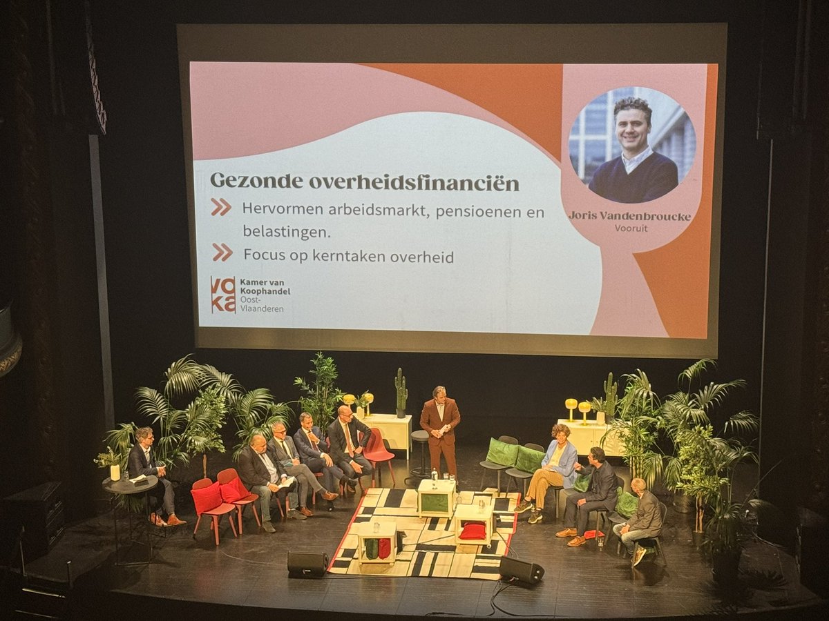 "Om de welvaartstaat die we samen hebben opgebouwd in stand te houden, zijn gezonde overheidsfinanciën cruciaal. We hervormen onze arbeidsmarkt, pensioenen en focussen op kerntaken van de overheid."  <a href="/JorisVDBroucke/">Joris Vandenbroucke</a> #Voka2024
