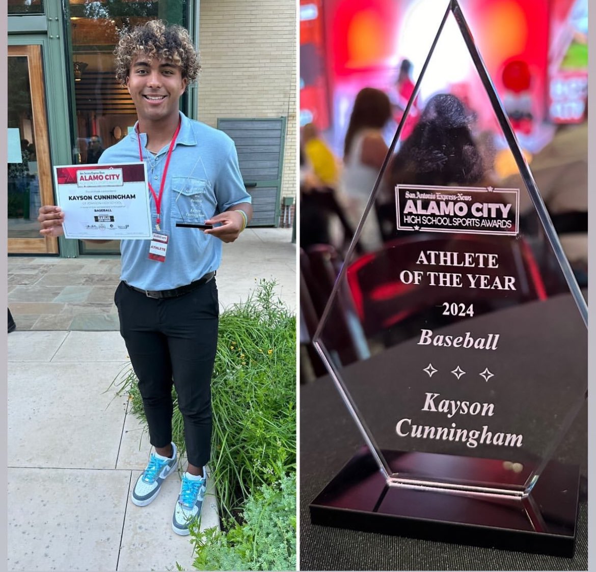 CTJbaseball's tweet photo. Congrats @KaysonCunningha on 2024 Alamo City Baseball Athlete of the year! #GOJAGS https://t.co/Hisf613SKR
