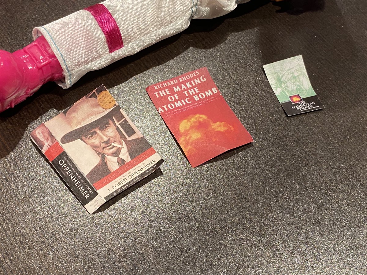 PalmeriJoAnn's tweet photo. #BehindTheScenes in publicizing the #AtomicEra #Exhibit @OU_Libraries: #Opphenheimer film may have provided inspiration, but #Barbie helped us get the word out! #BarbieReads #HistPhys #Barbenheimer #PopularCulture #HistSTM #BehindTheScenesMW #MuseumWeek2024 https://t.co/z8XMruJyk6