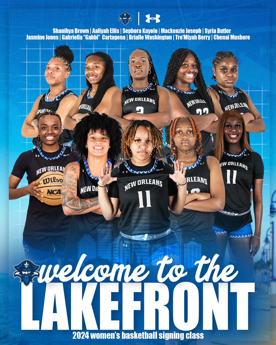 PrivateersWBB's tweet photo. WELCOME TO THE LAKEFRONT👋⚔️ Introducing our 2024 signing class. 

📰 https://t.co/7FrXXVrdGt

#NOLAsTeam⚔️ | #BeTheChange https://t.co/34vV3229h0