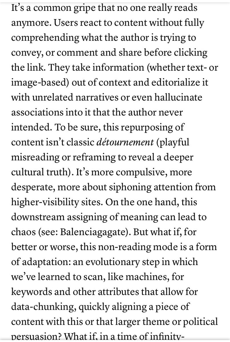 I'm Melknee Be My +1 To The Journey (๐,๐ท๐พโโ๏ธ) (@melknee) on Twitter photo Hallucinating sense in the era of infinity-content by Caroline Busta (<a href="/cbcb2000/">Caroline Busta</a>) via <a href="/DocumentJournal/">Document Journal</a> Hallucinating sense in the era of infinity-content by Caroline Busta (<a href="/cbcb2000/">Caroline Busta</a>) via <a href="/DocumentJournal/">Document Journal</a>