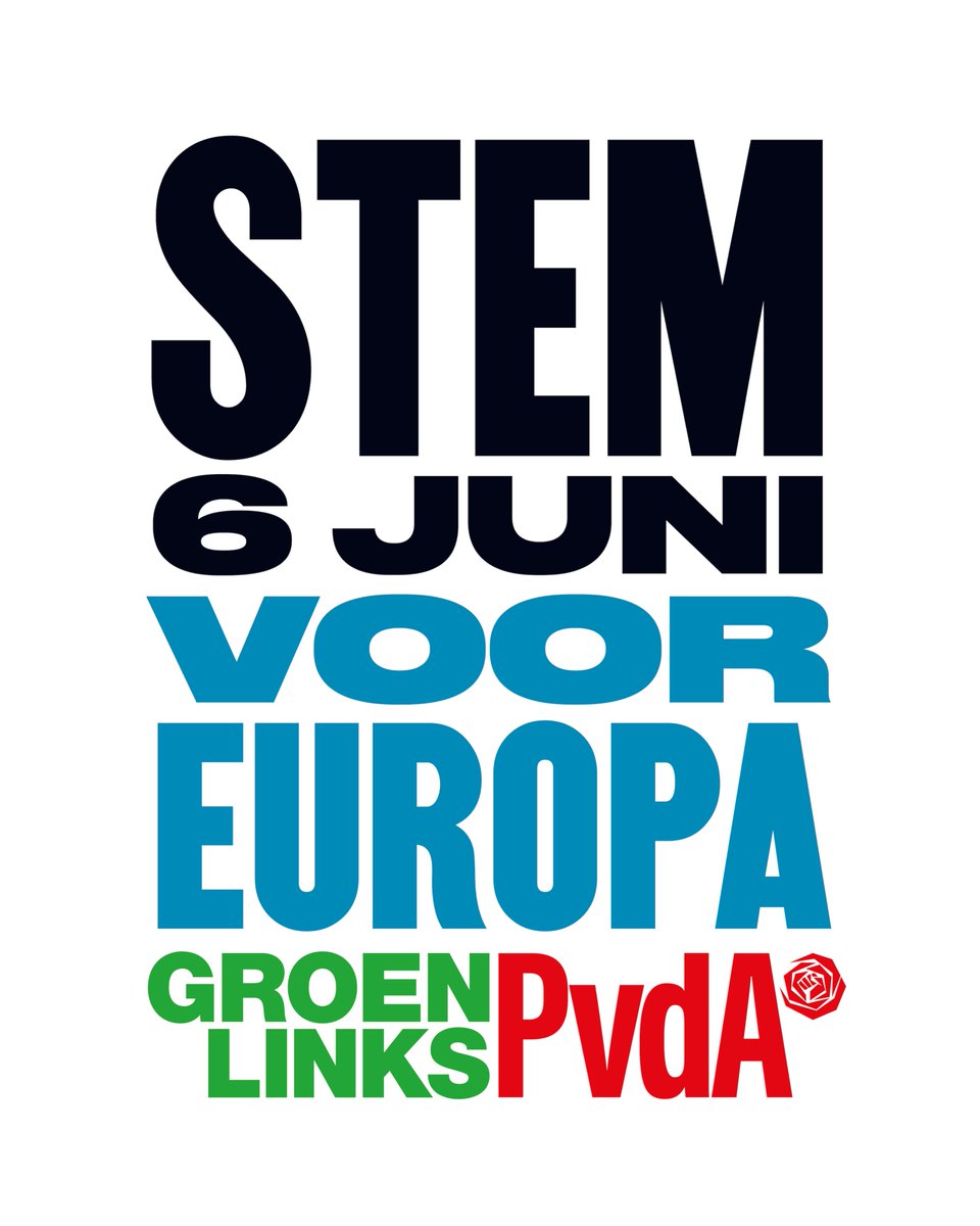 We hebben een sterk, groen en sociaal Europa nodig als antwoord op de klimaatcrisis, de groeiende ongelijkheid en de opkomst van radicaal-rechts.   Daar kunnen we voor kiezen bij de Europese verkiezingen donderdag 6 juni. Jij stemt toch ook?   #StemVoorEuropa #StemGroenLinksPvdA