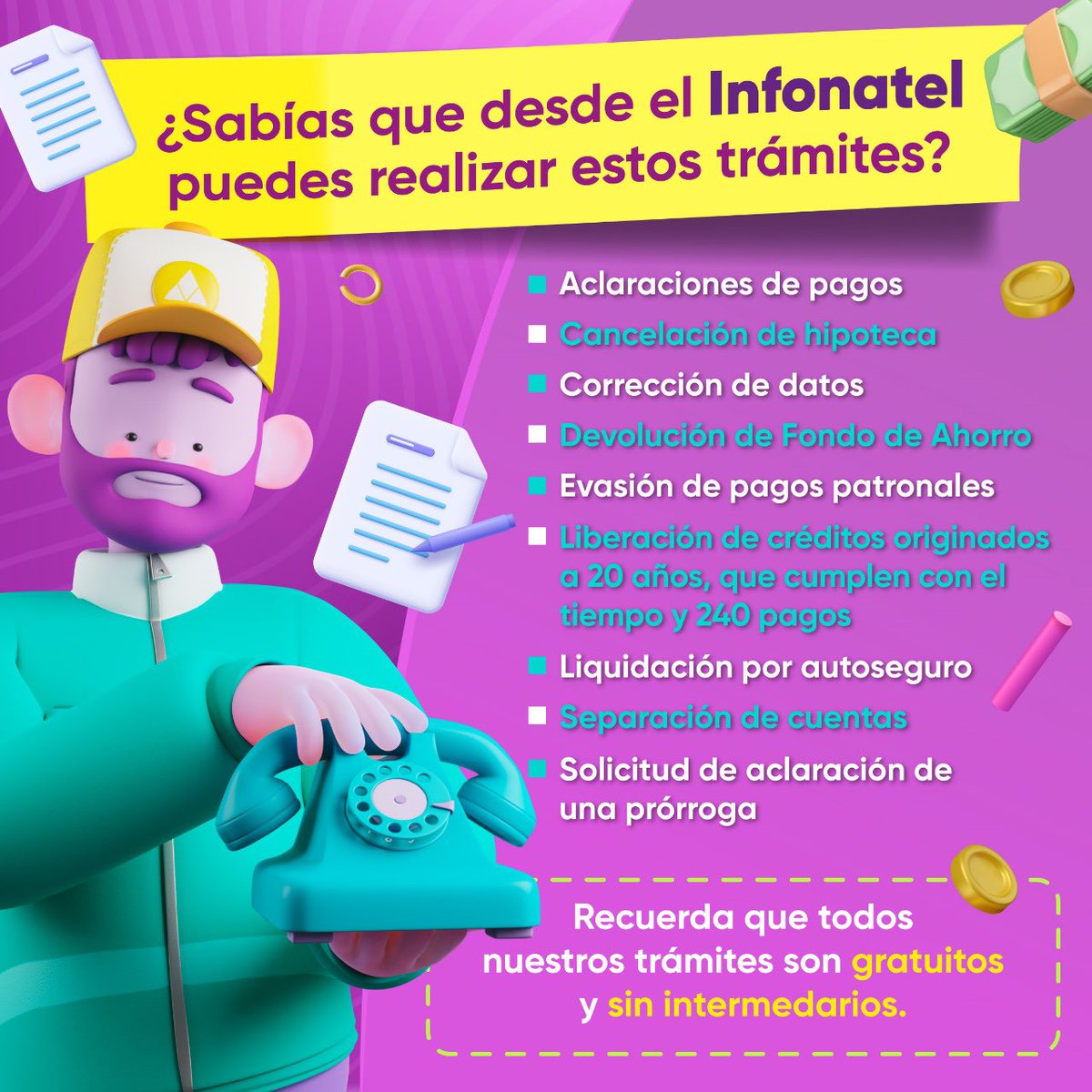 SergioZertucheR's tweet photo. Recuerda que desde #Infonatel puedes realizar tramites de @Infonavit . Llámanos desde #NuevoLeon o cualquier parte de la republica al 800 008 3900 .
Todos nuestros tramites son gratuitos y sin intermediarios.
#FelizLunes https://t.co/ygCMjhNnoU