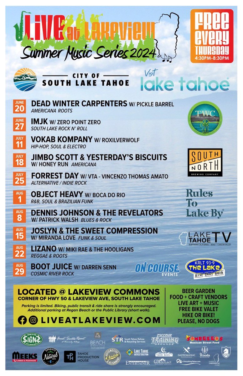 We look forward to performing at the <a href="/LiveatLakeview/">Live at Lakeview</a>  Summer Music Concert Series on August 8. It will be a rocking show.