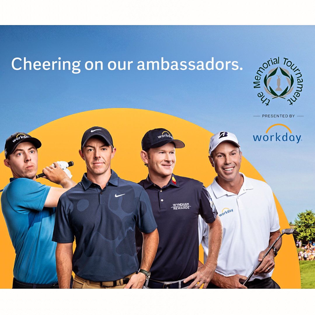 WorkdaySports (@workdaysports) on Twitter photo ⛳️ It’s here! Our favorite time of the year at the @memorialgolf Tournament presented by @workday. Best of luck to our #WDAYAmabassadors, <a href="/MattFitz94/">Matt Fitzpatrick</a>, Matt Kuchar, <a href="/McIlroyRory/">Rory McIlroy</a> and <a href="/BrandtSnedeker/">Brandt Snedeker</a>
#memorialtournament #columbusohio #pgatour #workday ⛳️ It’s here! Our favorite time of the year at the @memorialgolf Tournament presented by @workday. Best of luck to our #WDAYAmabassadors, <a href="/MattFitz94/">Matt Fitzpatrick</a>, Matt Kuchar, <a href="/McIlroyRory/">Rory McIlroy</a> and <a href="/BrandtSnedeker/">Brandt Snedeker</a>
#memorialtournament #columbusohio #pgatour #workday