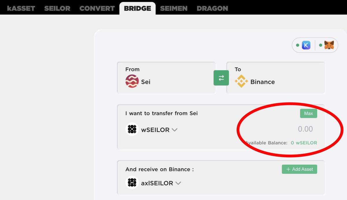 Ivan42951339's tweet photo. @Kryptonite_fi @SeiNetwork How to send your god damned tokens to cex? I cannot bridge it. Why I see wSeilor balance in kAsset but I see 0 in bridge? https://t.co/dbq3Wt9Hc8