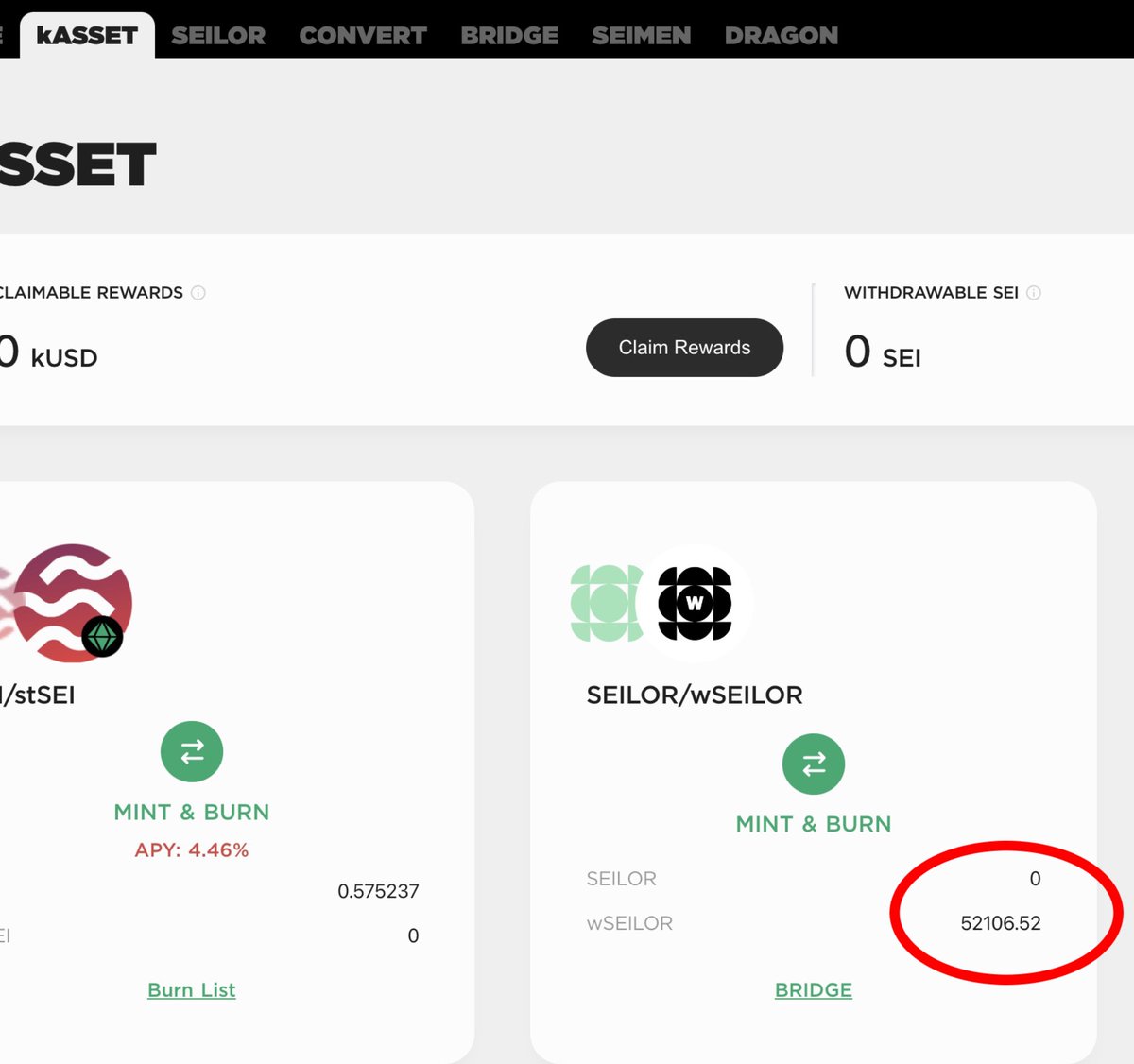 Ivan42951339's tweet photo. @Kryptonite_fi @SeiNetwork How to send your god damned tokens to cex? I cannot bridge it. Why I see wSeilor balance in kAsset but I see 0 in bridge? https://t.co/dbq3Wt9Hc8