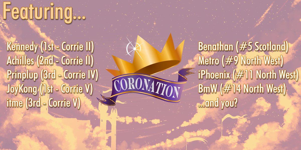 Coronation is BACK on the 29th of June to celebrate its 6th instalment!

👤64 Cap Singles + Ladder (all Bo5!)
👥8 Team Cap Doubles
📍Preston City Centre
⏰Signups on Wednesday @ 7pm

🔗start.gg/coronation-vi

We've already got some fantastic players lined up for the event! 👇