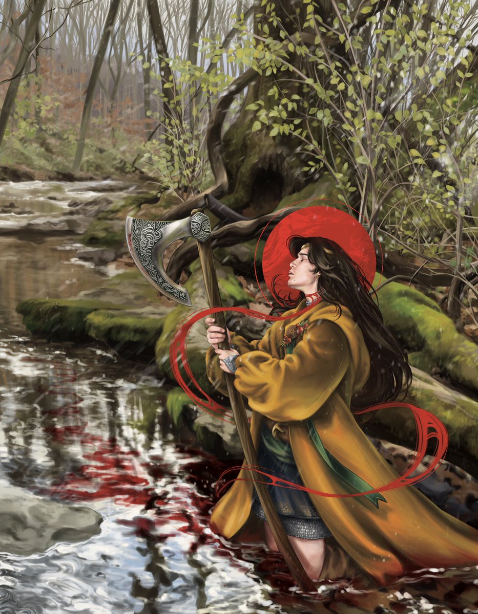 spaceelf_art's tweet photo. Sir Gawain contemplates his fate✨⚔️🌿 finally can share this piece with you all, done for @GallantTrueZine ! We are running leftover sales on June fifth✨🧚🏻‍♀️ https://t.co/gE5UfGF2fk