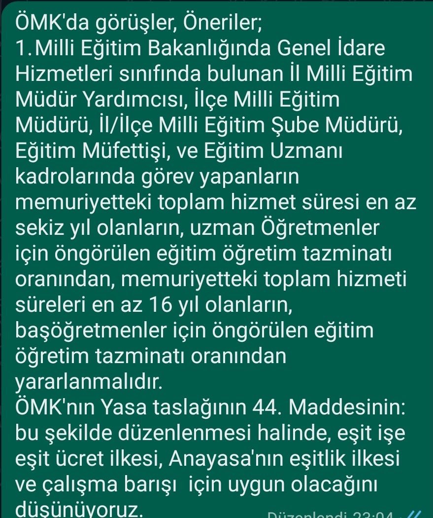 #OMKEgitimcileriBolmesin

Şube Müdürleri’nin, sevk ve idare etikleri; denetleyip koordine ettikleri personellerden daha düşük ücret almaları izah edilemez.
<a href="/RTErdogan/">Recep Tayyip Erdoğan</a> 
<a href="/dbdevletbahceli/">Devlet Bahçeli</a>
<a href="/Yusuf__Tekin/">Yusuf Tekin</a> 
<a href="/memetsimsek/">Mehmet Simsek</a> 
<a href="/cftcblnt/">Bülent ÇİFTCİ</a> 
<a href="/tcmeb/">Millî Eğitim Bakanlığı</a>
<a href="/aliyalcin/">Ali Yalçın</a>
<a href="/TalipGeylan06/">Talip Geylan</a>
