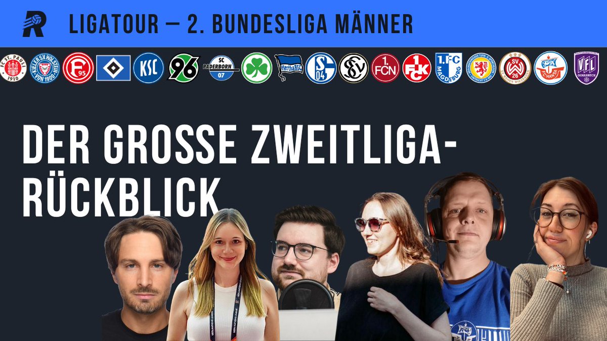 Rasenfunk's tweet photo. Eva-Lotta Bohle schaut mit @Thomas_Huerner,
@fraunmz, @junger_herr_, @LisHoefer  und @LeisteO 
auf die Saison der 18 Zweitligateams. 
Viel Spaß bei dieser XXL-Sendung und ein herzliches Dankeschön an alle Gäst*innen.
https://t.co/5emsYEAMFL https://t.co/bqoGifLCBJ