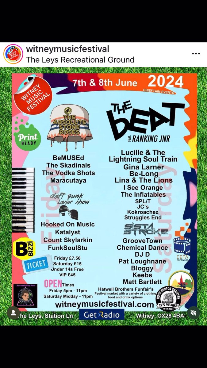 WitneyMusicFestival (@witneymusicfest) on Twitter photo This Weekend ⭐️Friday 7th & Saturday 8th June 🎵🎸Don’t Miss Live Music from ⭐️<a href="/TheBeat/">The Beat Featuring Ranking Jnr</a> <a href="/TKokroachez/">The Kokroachez</a> <a href="/InflatablesSka/">The Inflatables</a> <a href="/LinaandtheLions/">Lina and the Lions</a> <a href="/LarnerGina/">Gina Larner</a> <a href="/ISEEORANGEMUSIC/">I SEE ORANGE</a> & More 🎵<a href="/OxTweets/">OxTweets</a> <a href="/Witney_UK/">Witney UK</a> <a href="/cjbpromotions/">CJB Promotions</a> <a href="/GetRadioUK/">Get Radio</a> <a href="/WitneyTownCounc/">Witney Town Council</a> TICKETS 🎫 AVAILABLE NOW at 🎵<a href="/TruckWitney/">Truck Witney</a> This Weekend ⭐️Friday 7th & Saturday 8th June 🎵🎸Don’t Miss Live Music from ⭐️<a href="/TheBeat/">The Beat Featuring Ranking Jnr</a> <a href="/TKokroachez/">The Kokroachez</a> <a href="/InflatablesSka/">The Inflatables</a> <a href="/LinaandtheLions/">Lina and the Lions</a> <a href="/LarnerGina/">Gina Larner</a> <a href="/ISEEORANGEMUSIC/">I SEE ORANGE</a> & More 🎵<a href="/OxTweets/">OxTweets</a> <a href="/Witney_UK/">Witney UK</a> <a href="/cjbpromotions/">CJB Promotions</a> <a href="/GetRadioUK/">Get Radio</a> <a href="/WitneyTownCounc/">Witney Town Council</a> TICKETS 🎫 AVAILABLE NOW at 🎵<a href="/TruckWitney/">Truck Witney</a>